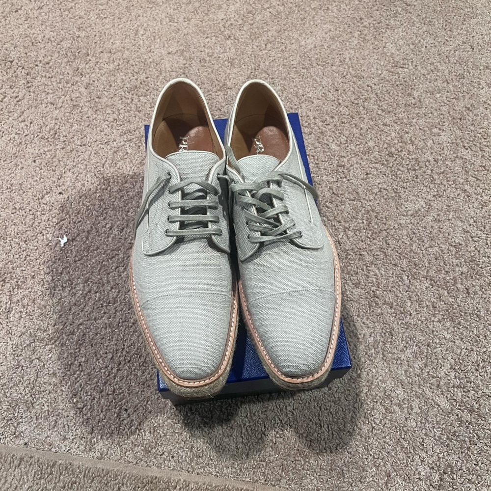 Prada Platform Brogue Oxfords Beige US size 12.5